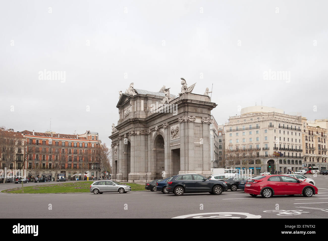 Triumphbogen in Madrid Stockfoto