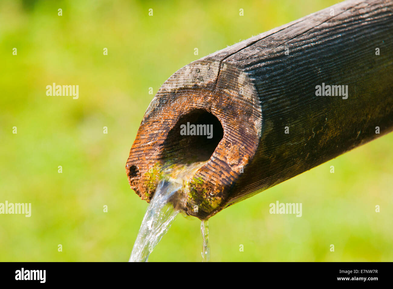 Deutschland, Bayern, Chiemgau, Röthelmoos, Ruhpolding, Wasser, Brunnen, frisch, Ströme, Bläschen, Stockfoto