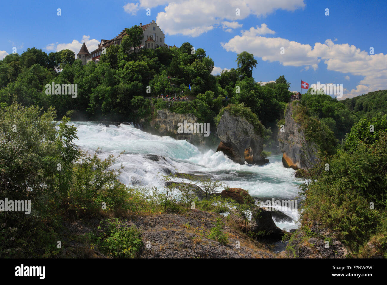 Felsen, Klippen, Fluss, Fluss, Gewässer, Wasser, Ostschweiz, Panorama, Rhein, Rheinfall Felsen, Klippen, Fluss, Fluss, Gewässer, Wasser, Ostschweiz, Panorama, Rhein, Rheinfall