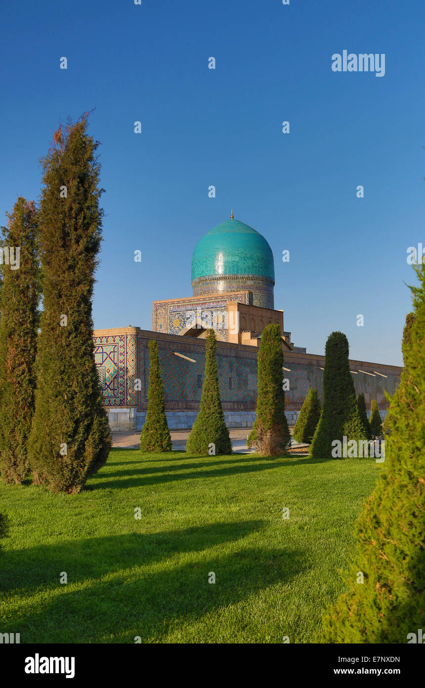 Welterbe, Amir Timur, Mausoleum, Samarkand, Stadt, Usbekistan, Zentralasien, Asien, Architektur, blau, bunt, Dome, Gre Stockfoto