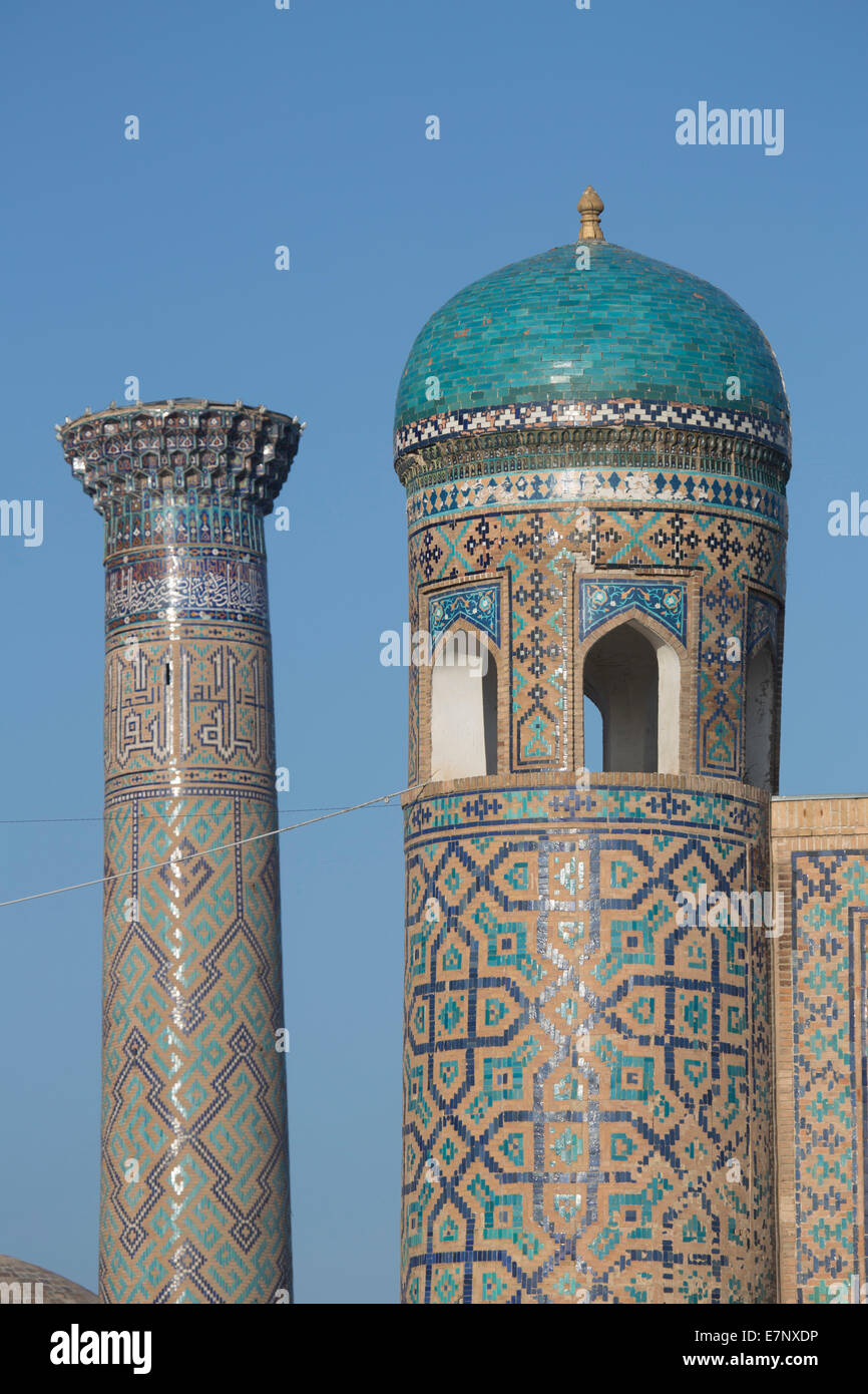 Welterbe, Amir Timur, Mausoleum, Samarkand, Stadt, Usbekistan, Zentralasien, Asien, Architektur, blau, bunt, Kuppel, seine Stockfoto