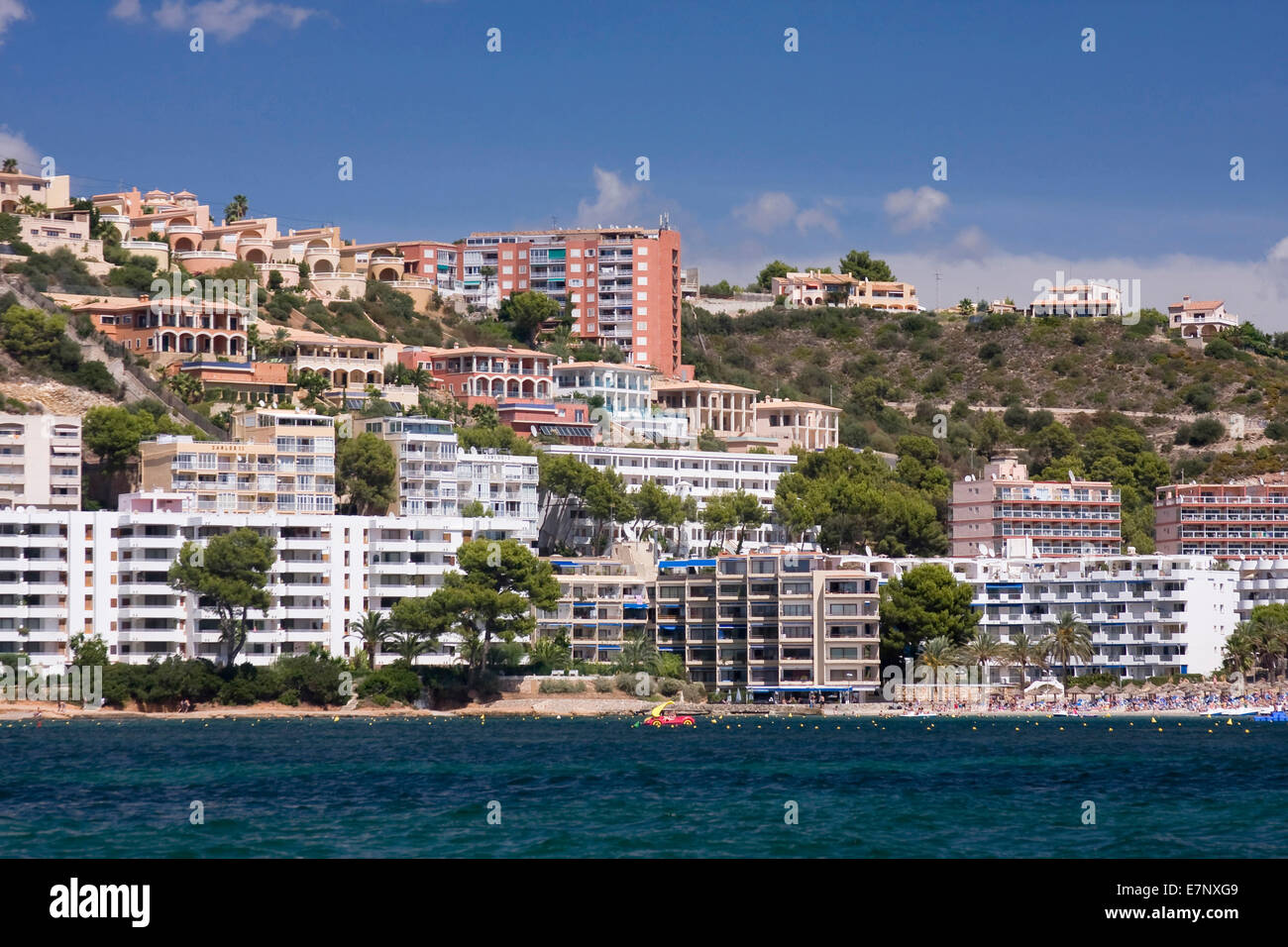 Badegäste, Bad, Baden, Urlaub, Urlaub, Hotel, Meer, Mallorca, Meer, Mittelmeer, Strand, Sand, Sand Strände Strand Vaca Stockfoto