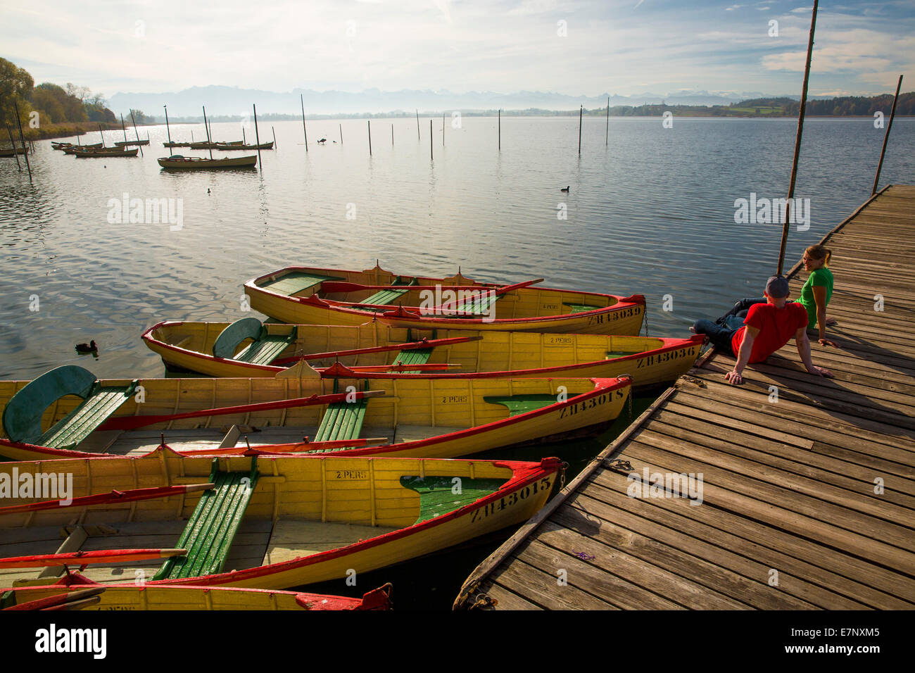 See-promenade, Pfäffikersee, Pfäffikon, ZH, See, Seen, Kanton Zürich, Schweiz, Europa, paar, Mann, Frau, Stockfoto