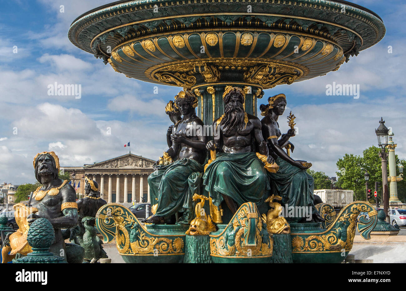 Stadt, Place De La Concorde, Frankreich, Marie Madeleine, Mars, Paris, Square, Architektur, schöne, Kirche, bunt, Innenstadt, Stockfoto