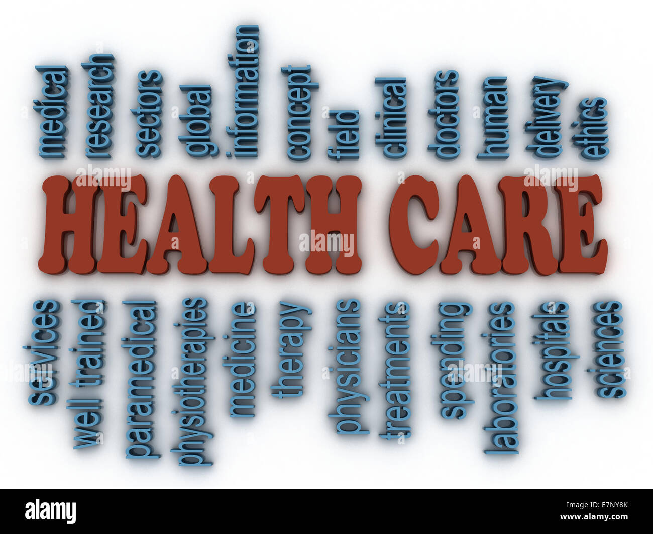 3D-Bild Health Care Konzept Wort cloud-Hintergrund Stockfoto