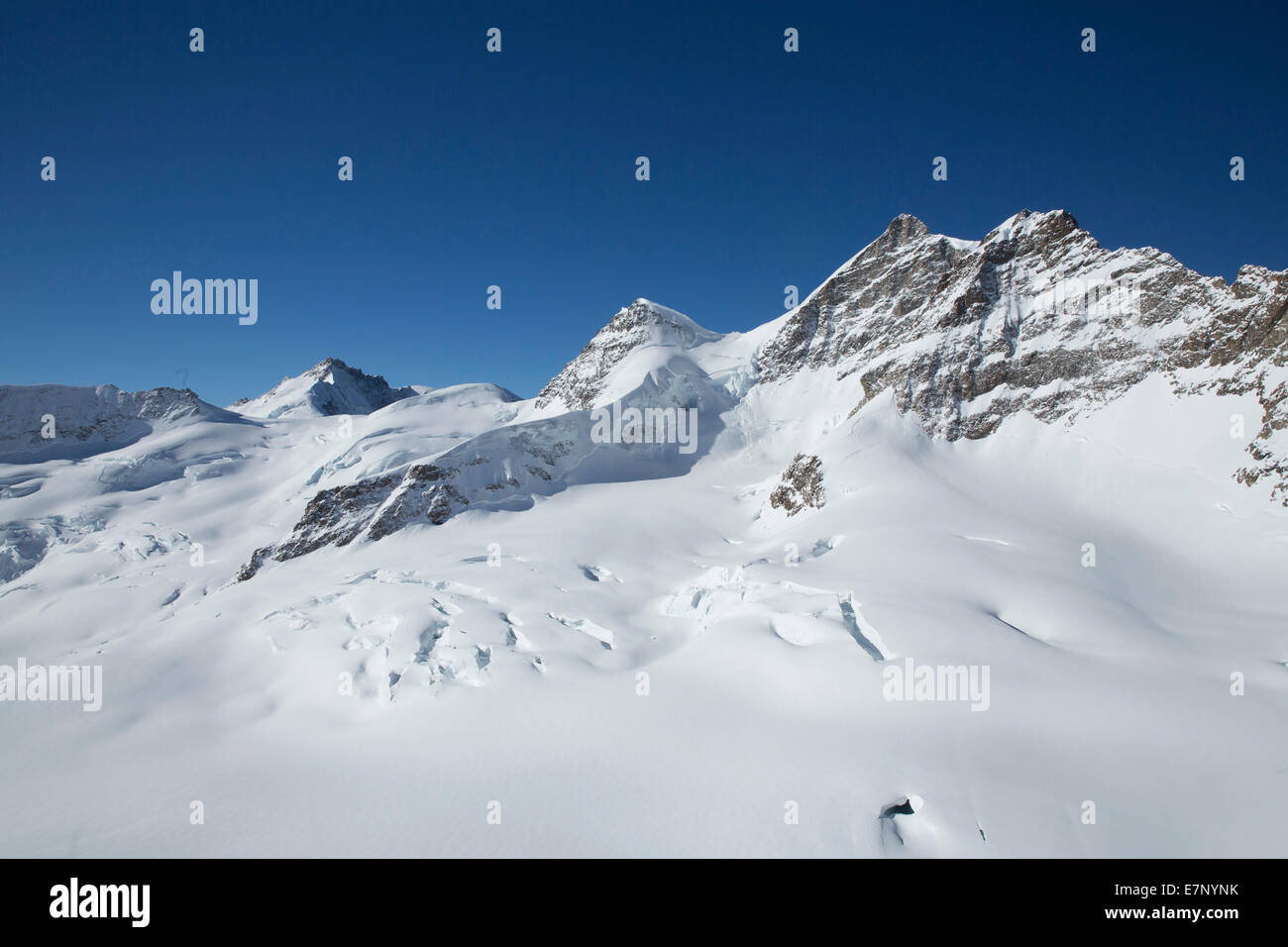 Aletschgletscher, aussehen, Jungfraujoch, Jungfrau, Aletsch Gletscher, Berg, Berge, Gletscher, Eis, Moräne, Tourismus, Urlaub, w Stockfoto