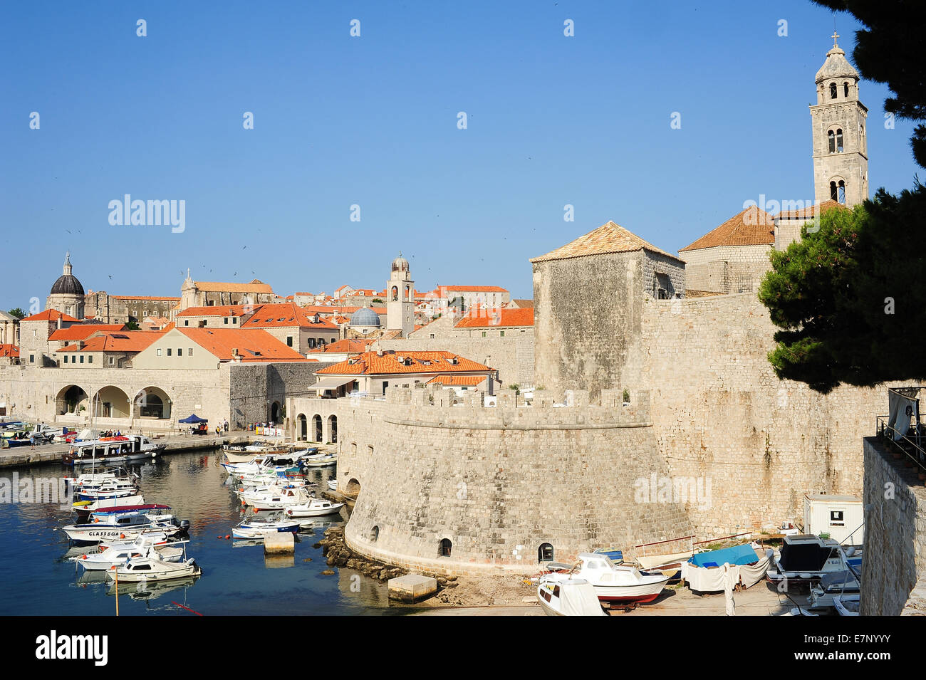 Burg, Adria, antike, Architektur, helle, Stadt, Stadtbild, Küste, Küste, Balkan, Europa, Dalmatien, Kroatien, Dubrovni Stockfoto