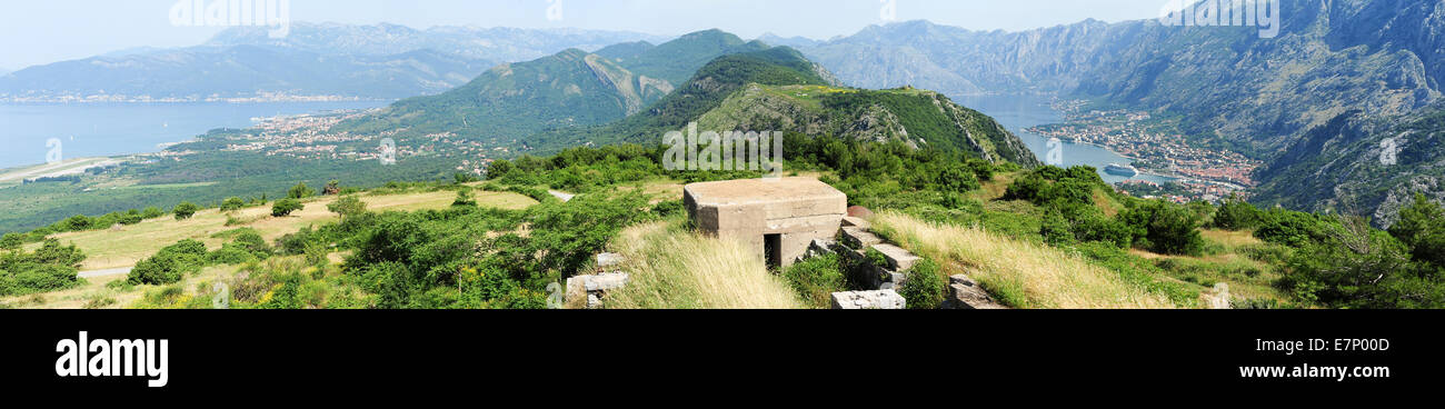 Adria, Architektur, Bucht, Boka, Gebäude, Küste, Küste, Dalmatien, Umwelt, Europa, Geschichte, Haus, Kotor, Kotor, l Stockfoto