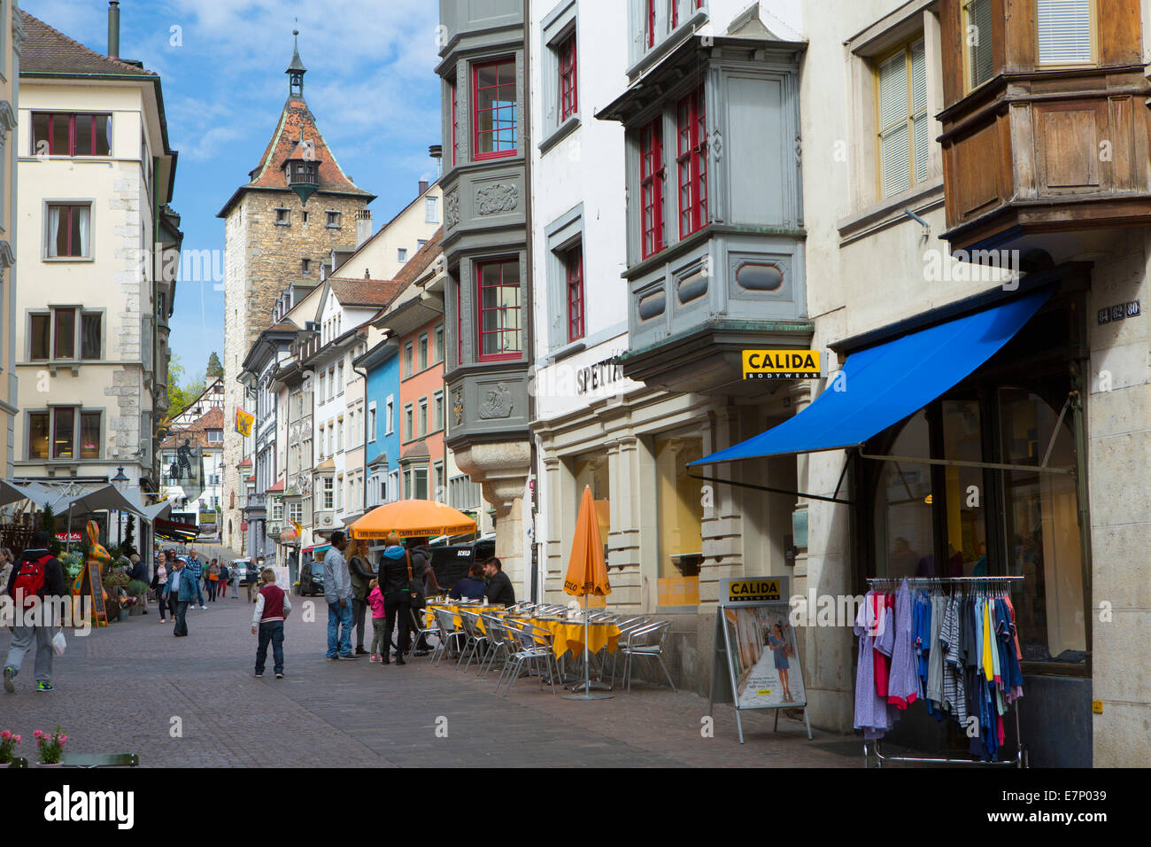 Ort, Fronwag, Schaffhausen, Frühling, Stadt, Stadt, Kanton, SH, Schaffhausen, Schweiz, Europa, Stockfoto