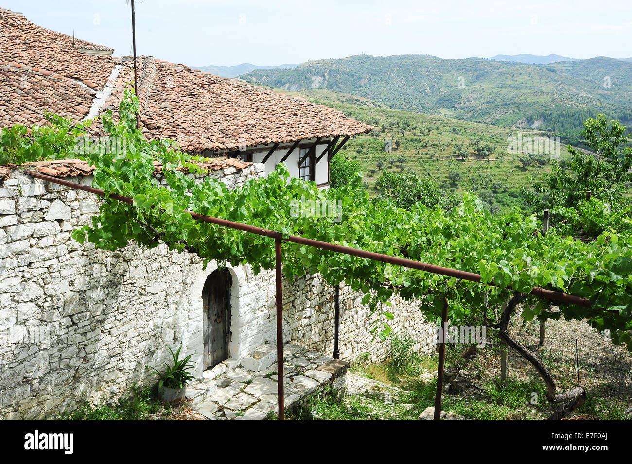 Albanien, Albanisch, Architektur, Balkan, Berat, Berati, Gebäude, Zitadelle, Stadt, Kultur, Europa, europäisch, Festung, Erbe, Stockfoto