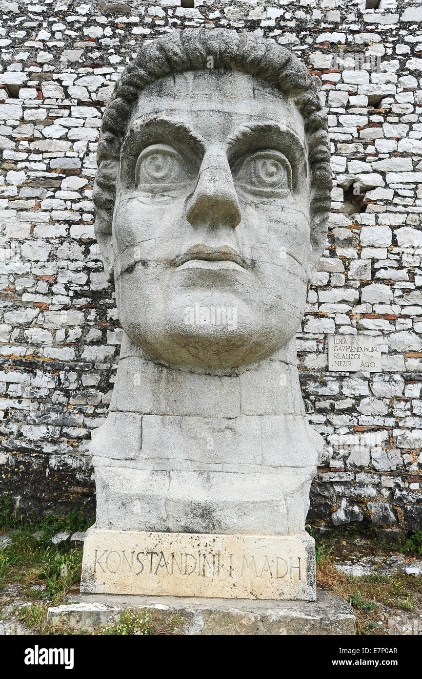 Burg, Albanien, Albanisch, Architektur, Balkan, Berat, Berati, Gebäude, byzantinische Zitadelle, Stadt, Kultur, Europa, europäisch, Stockfoto