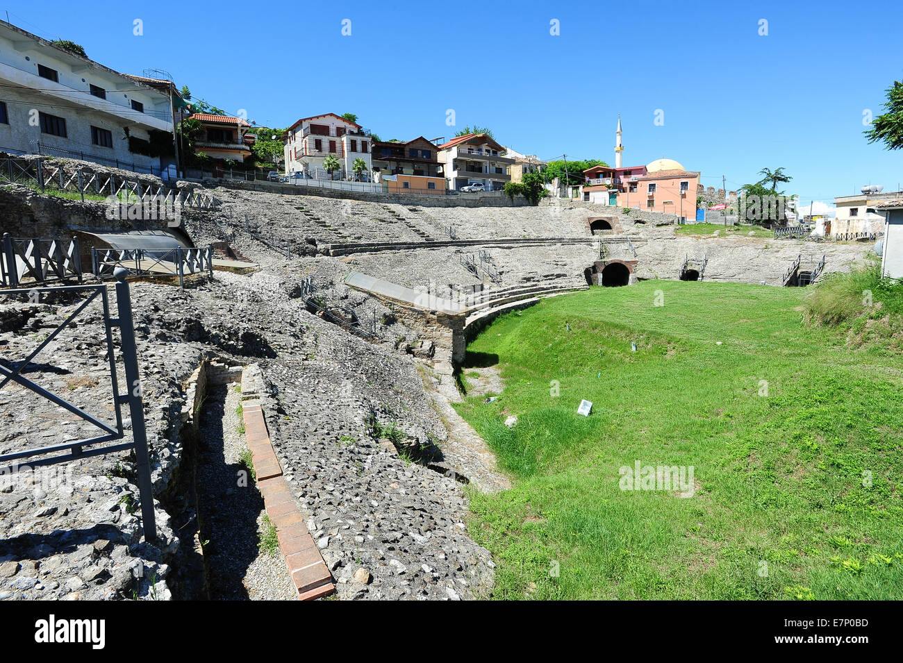 Albanien, Albanisch, Amphitheater, Architektur, Attraktion, Balkan, Berat, Kirche, Stadt, Kultur, Durazzo, Durres, Europa, Europ Stockfoto