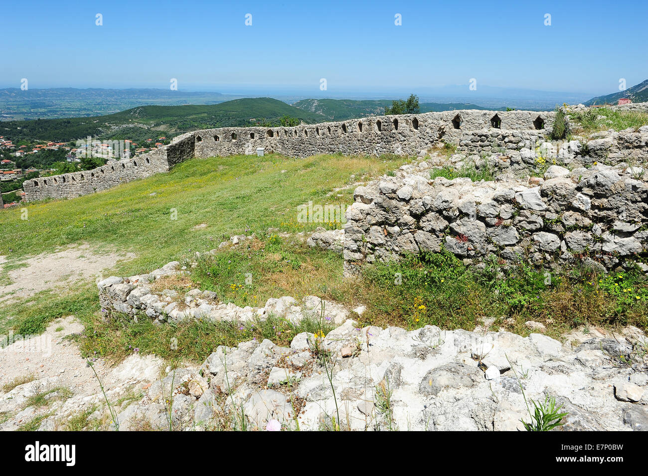 Albanien, archäologische Stätte, Balkan, Kirche, Zitadelle, Osten, Europa, Festung, Geschichte, Urlaub, Kruja, Landschaft, Museum, Natu Stockfoto