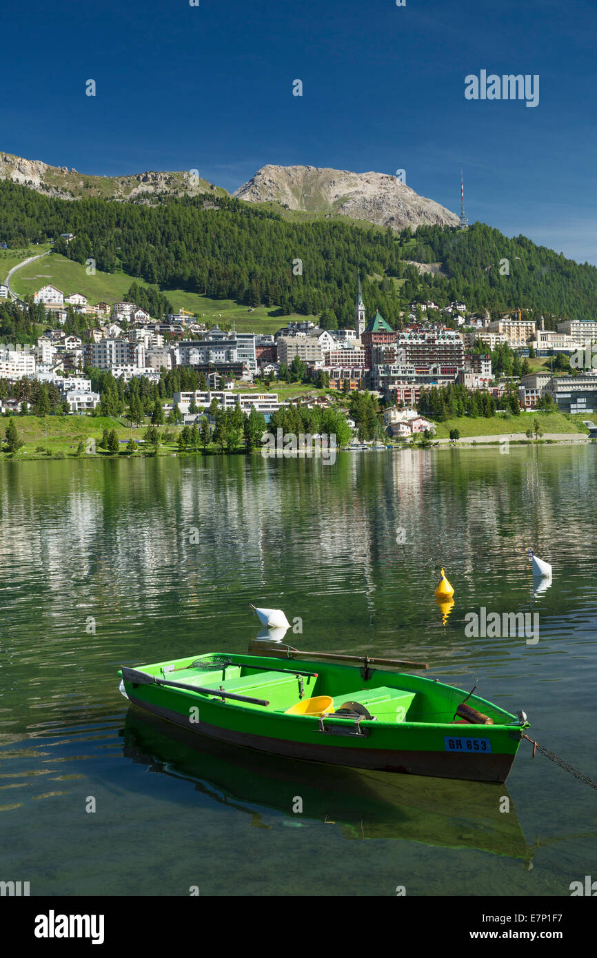 Engadin, Engadin, St. Moritz, St. Moritz, St. Moritz, St. Moritzersee, Kanton Graubünden, Graubünden, GR, Oberengadin, Mou Stockfoto