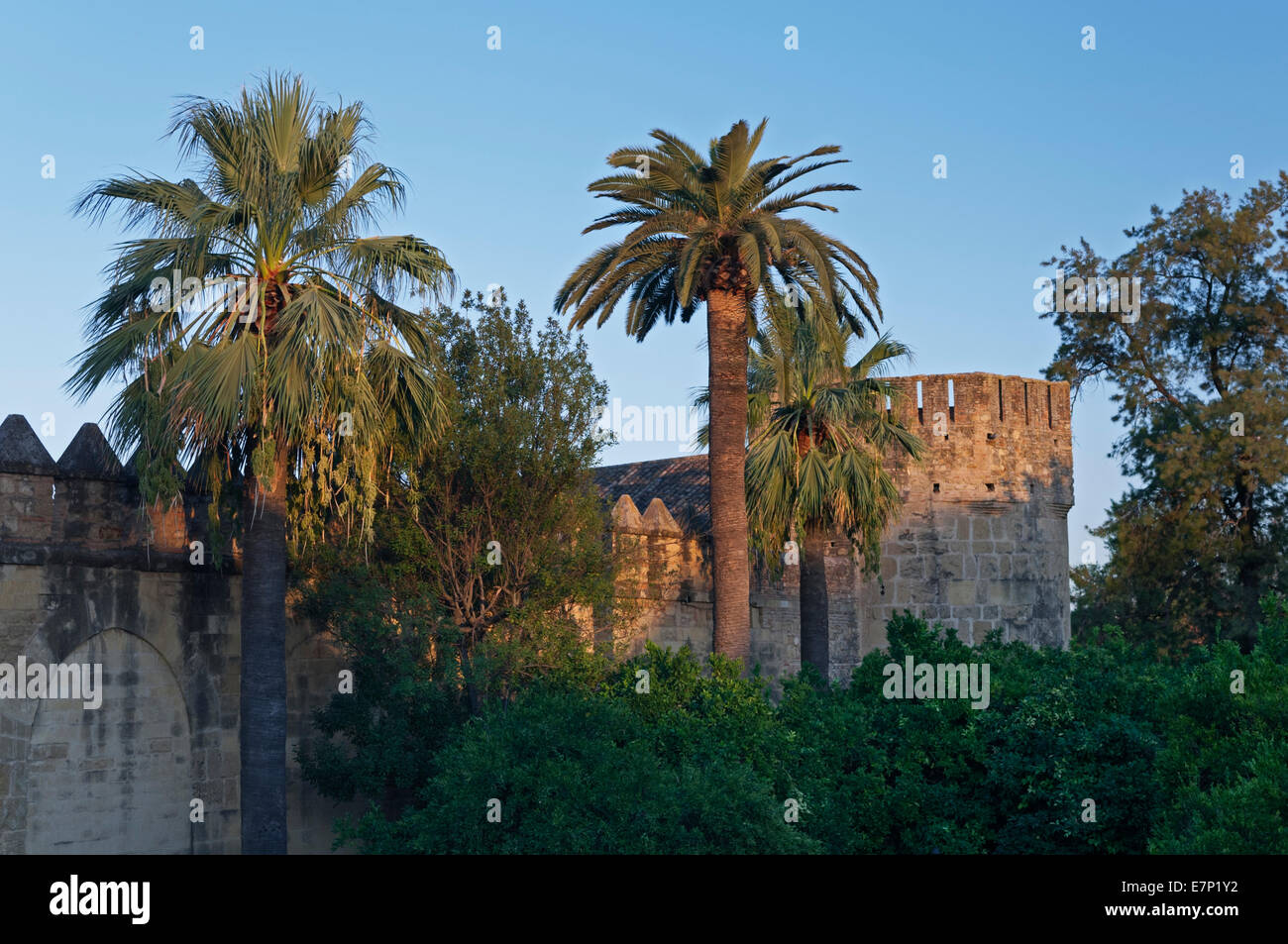 Die Alcazar Zinnen Cordoba Andalusien Spanien Stockfoto