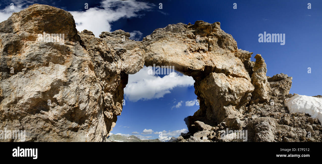 Julierpass, GR, Sky gate, Val d ' Adnel, Berg, Berge, GR, Kanton Graubünden, GR, Graubünden, Klippe, Fels, Stein, Berg Stockfoto