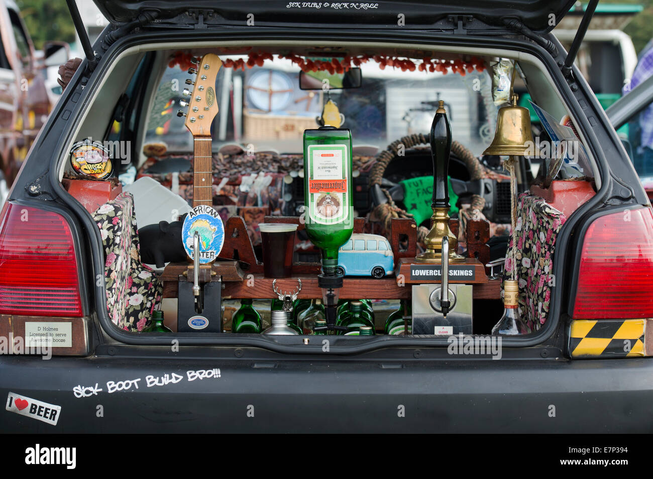 VW Polo Ratte Stil Auto mit einer Bar in den Rücken bei einer VW-Show.  England Stockfoto