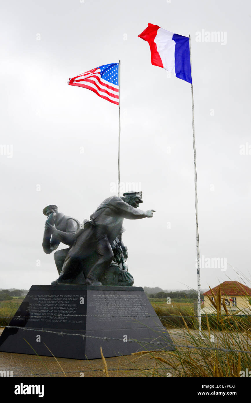 US Navy Denkmal Utah Beach Normandie Frankreich WWII Europa FR Landung Schlachtfeld Stockfoto