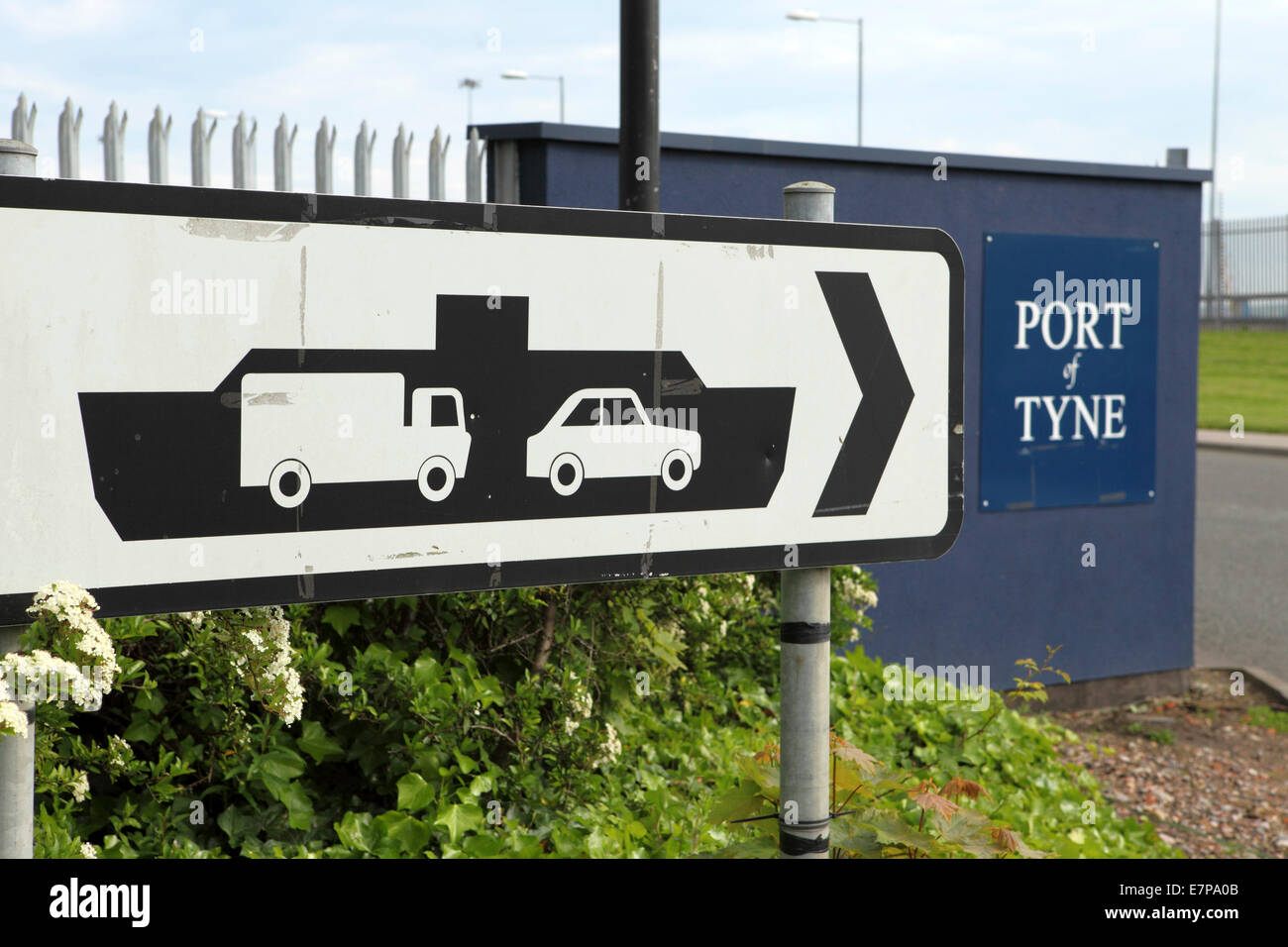 Eingangstor zum Hafen Tyne in North Shields im Vereinigten Königreich. Stockfoto