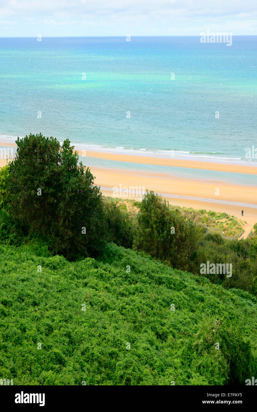 Omaha Beach Overlook Normandy American Cemetery Frankreich Colleville Sur Mer FR Europa WWII Stockfoto