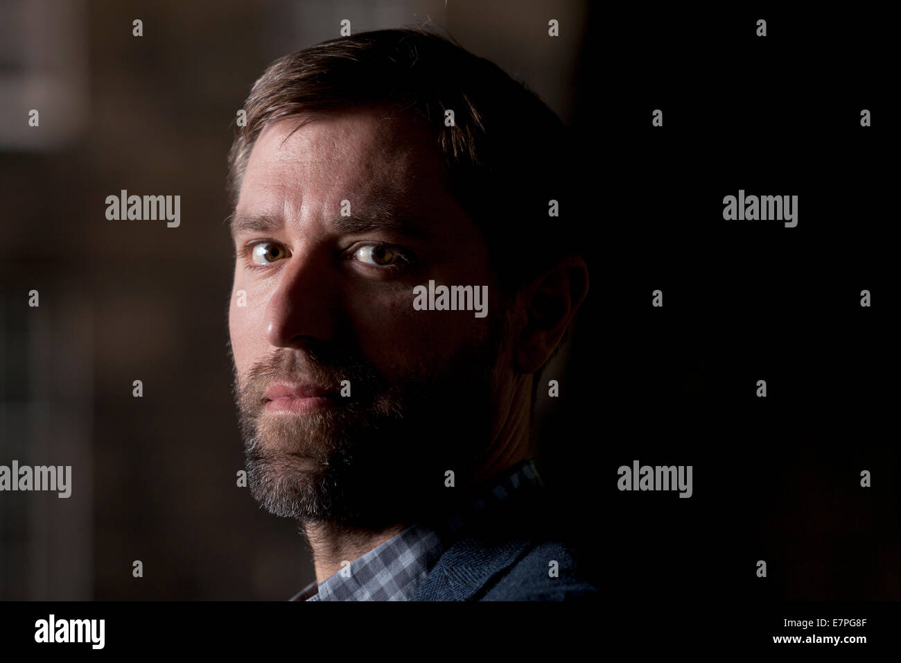 John Harris Dunning, Comic-Autor / Co-Kuratorin der Comics entlarvt in der British Library, Edinburgh Buch-Festival. Stockfoto