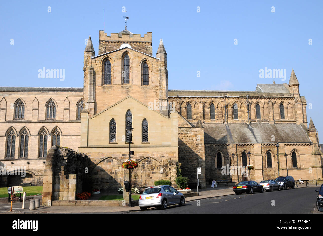 Hexham Abbey, wesentlich für das Leben der Stadt mit dem gleichen Namen. Die Stadt liegt im Norden von England in Northumberland. Stockfoto