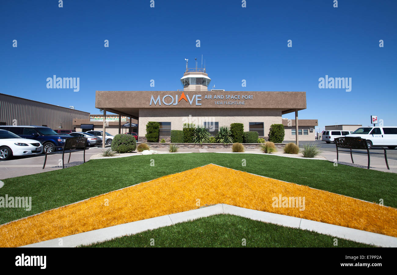 Der Mojave Air und Space Port befindet sich in Mojave, Kalifornien. Stockfoto