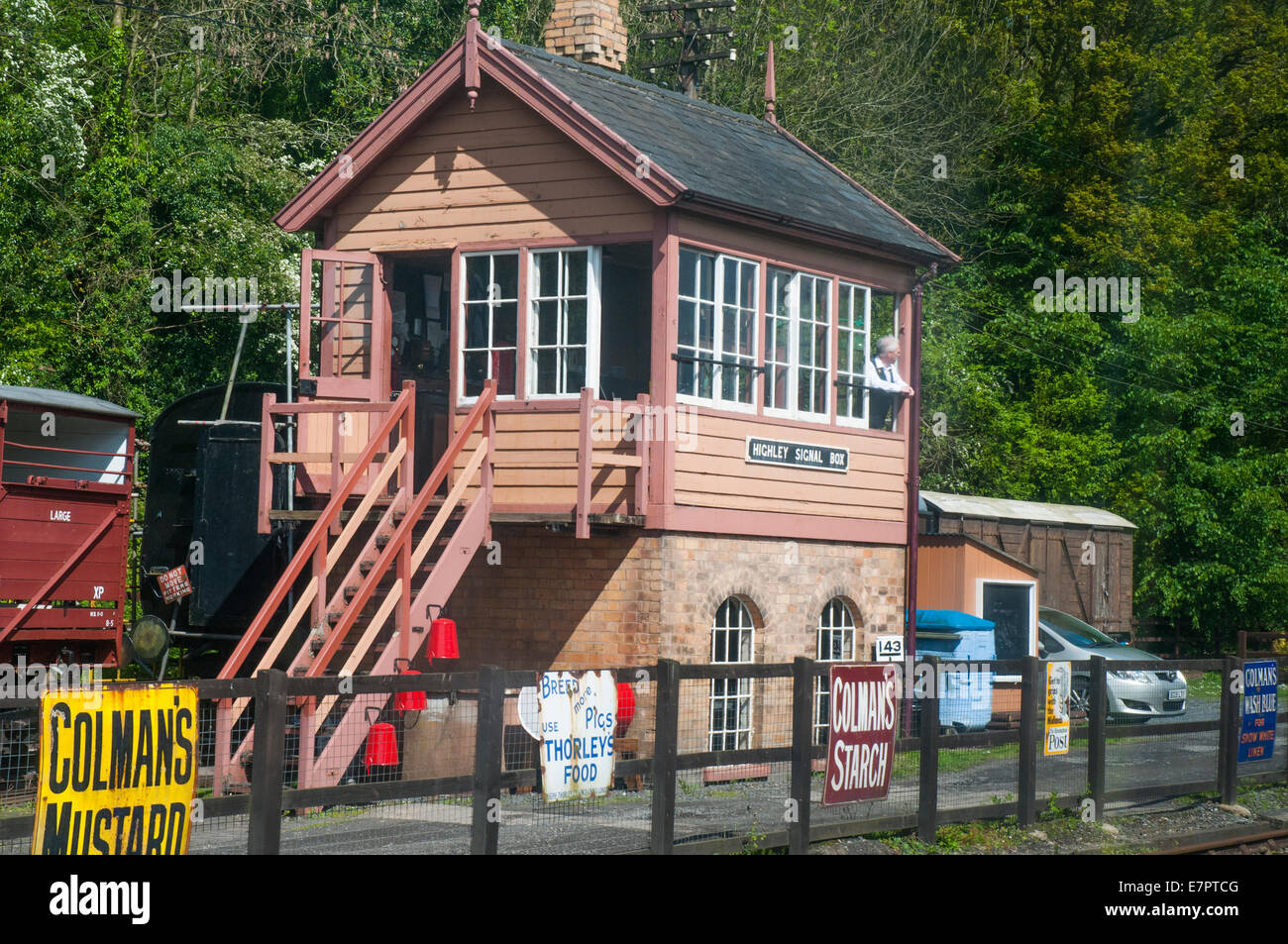 Der Stellwerkswärter Kabine an Bridgnorth Station, Severn Valley Railway Stockfoto