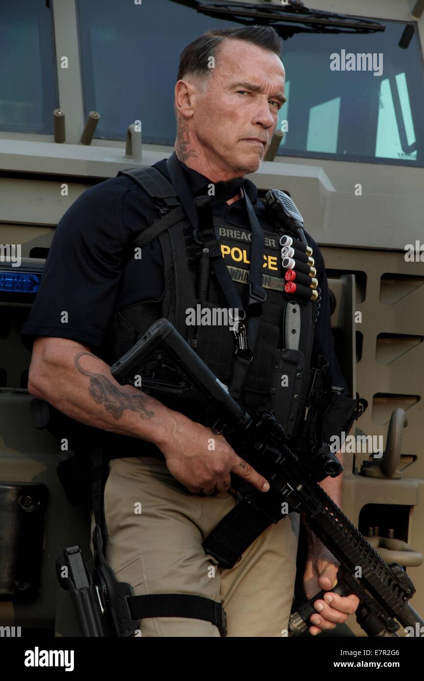 Sabotage-Jahr: 2014-USA Regie: David Ayer Arnold Schwarzenegger Stockfoto