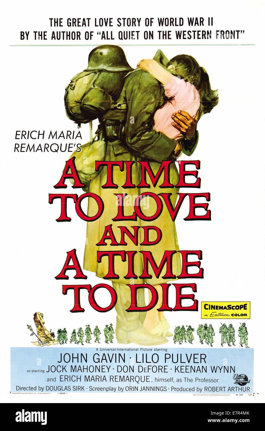 Eine Zeit, Liebe und eine Zeit zu sterben Jahr: 1958 USA Regie: Douglas Sirk Filmplakat (USA) Stockfoto
