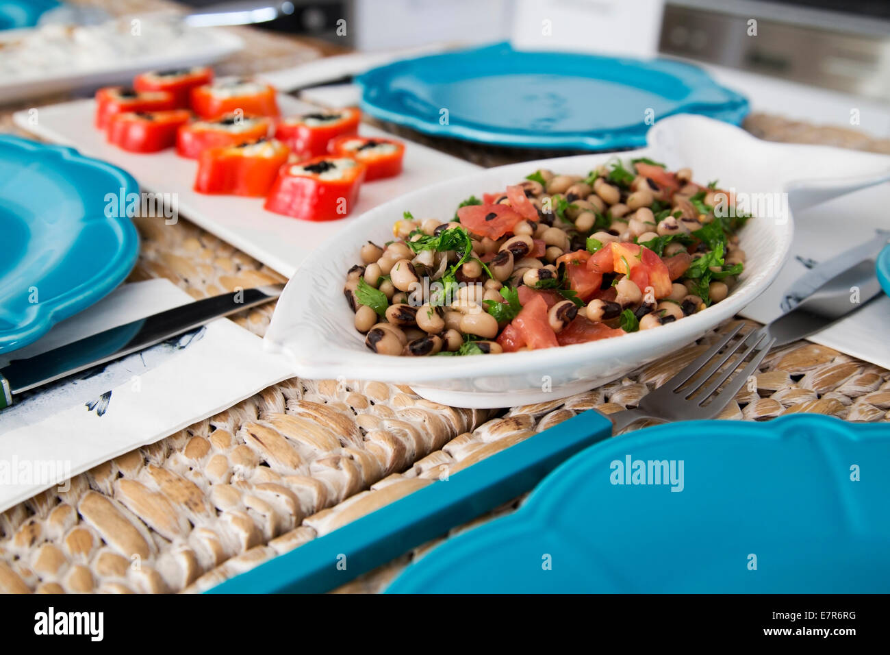 Traditionelle türkische Küche Cowpea Salat Stockfoto