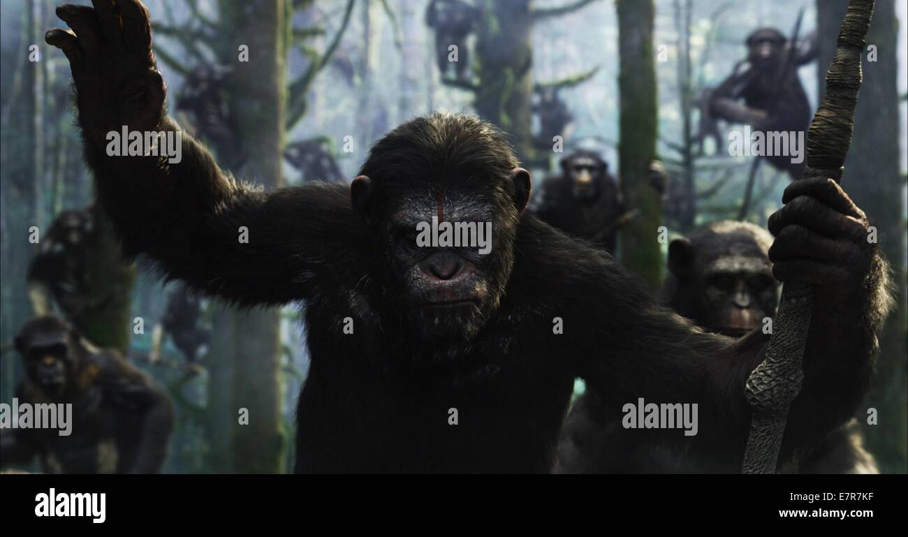 Dawn of the Planet of Apes-Jahr: 2014 USA Regie: Matt Reeves Stockfoto