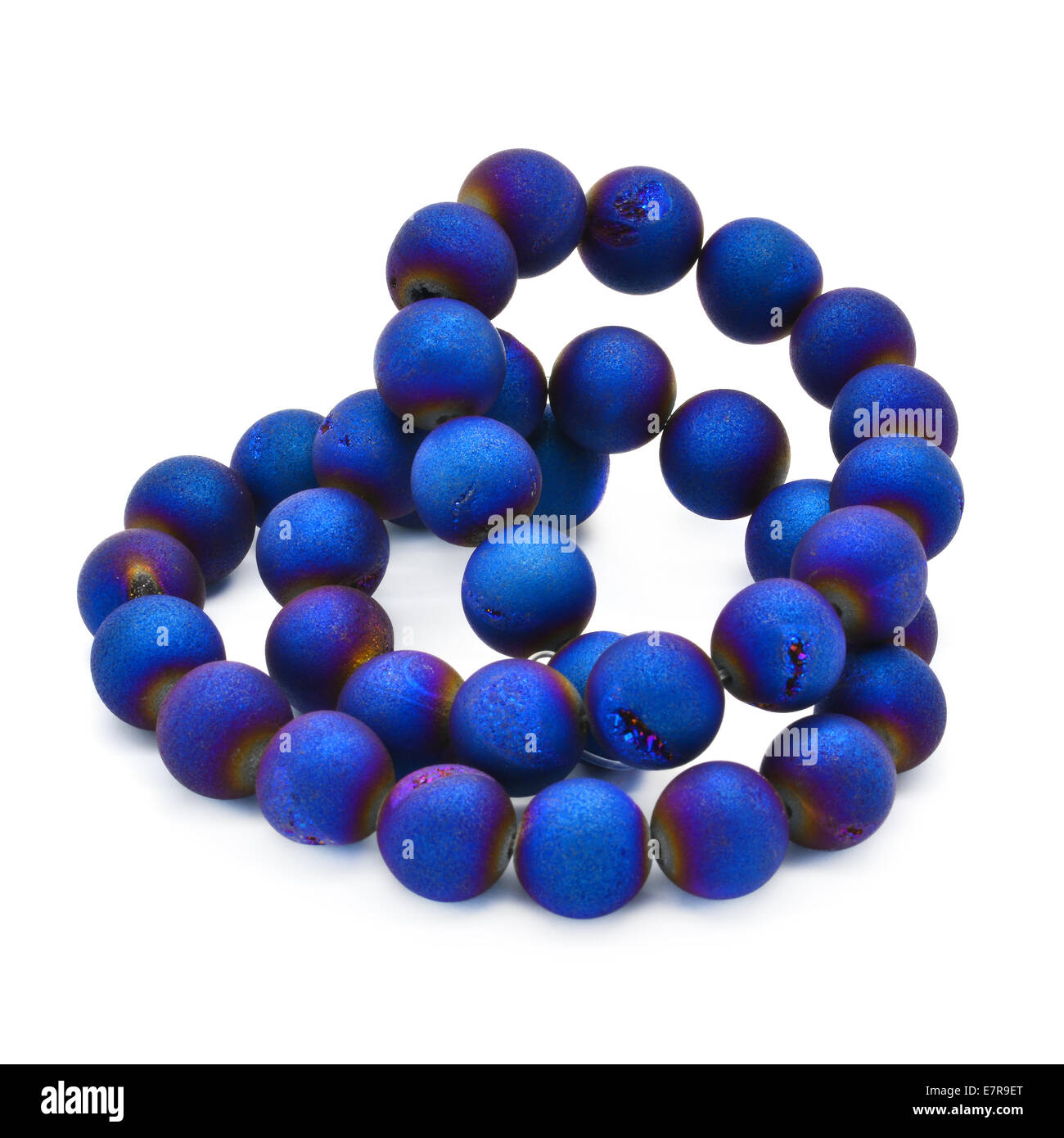 Natürliche Achat druzy Perlen in einem hellen Blau. Stockfoto
