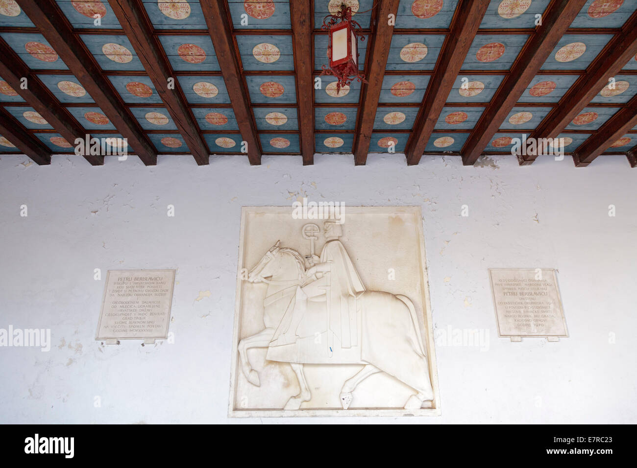 Relief in der Stadt Loggia, Trogir, Dalmatien, Kroatien Stockfoto