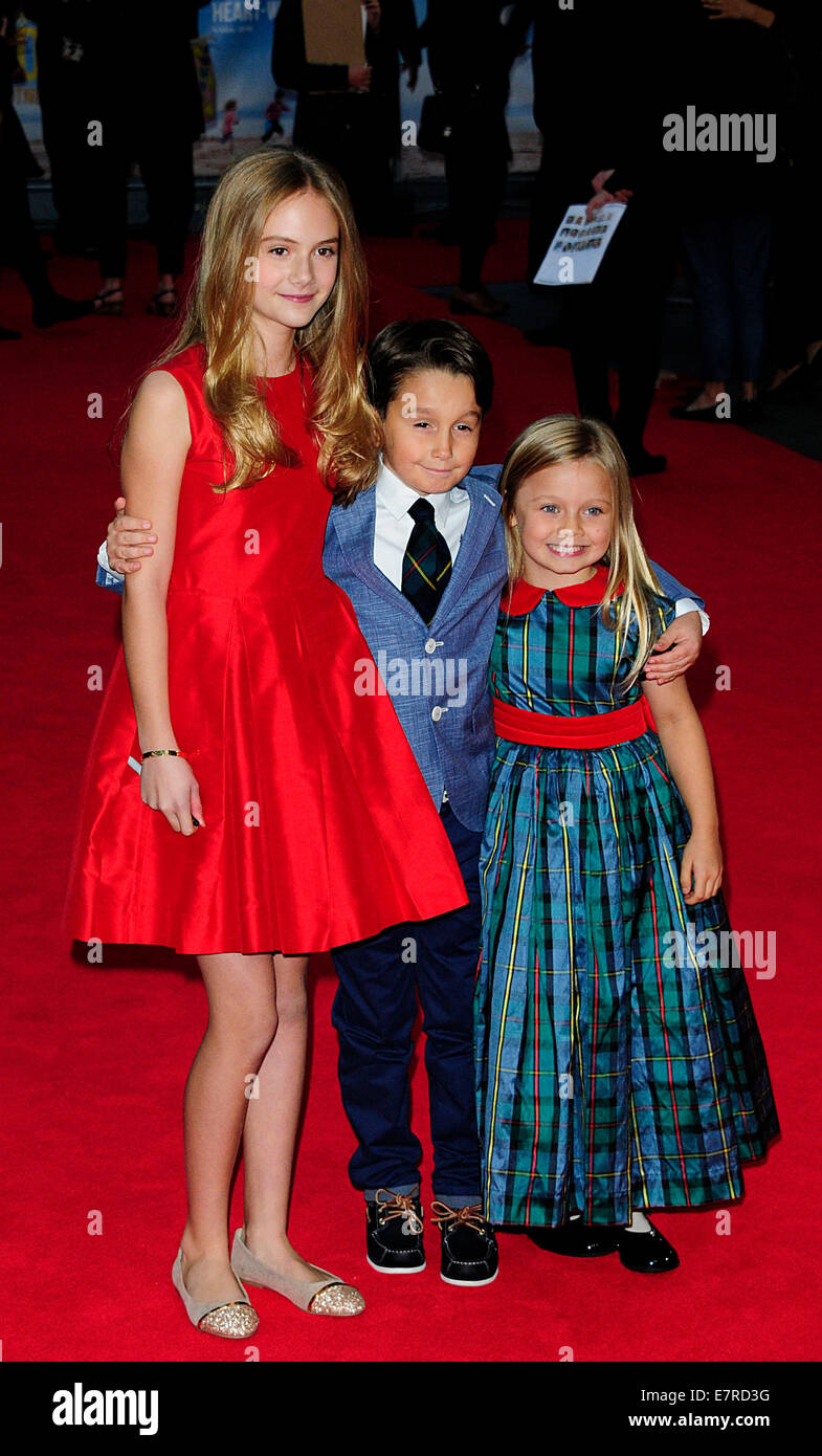London, UK. 22. Sep, 2014. Emelia Jones; Harriet Turnball: Bobby Smalldridge besuchen die UK Premiere von was wir haben auf unser Urlaub im Odeon West End London 22. September 2014. Bildnachweis: Peter Phillips/Alamy Live-Nachrichten Stockfoto