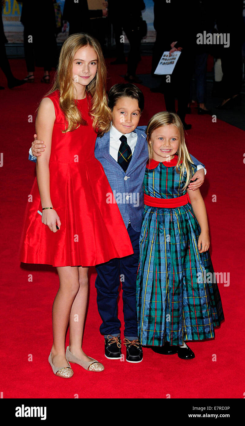 London, UK. 22. Sep, 2014. Emelia Jones; Harriet Turnball: Bobby Smalldridge besuchen die UK Premiere von was wir haben auf unser Urlaub im Odeon West End London 22. September 2014. Bildnachweis: Peter Phillips/Alamy Live-Nachrichten Stockfoto