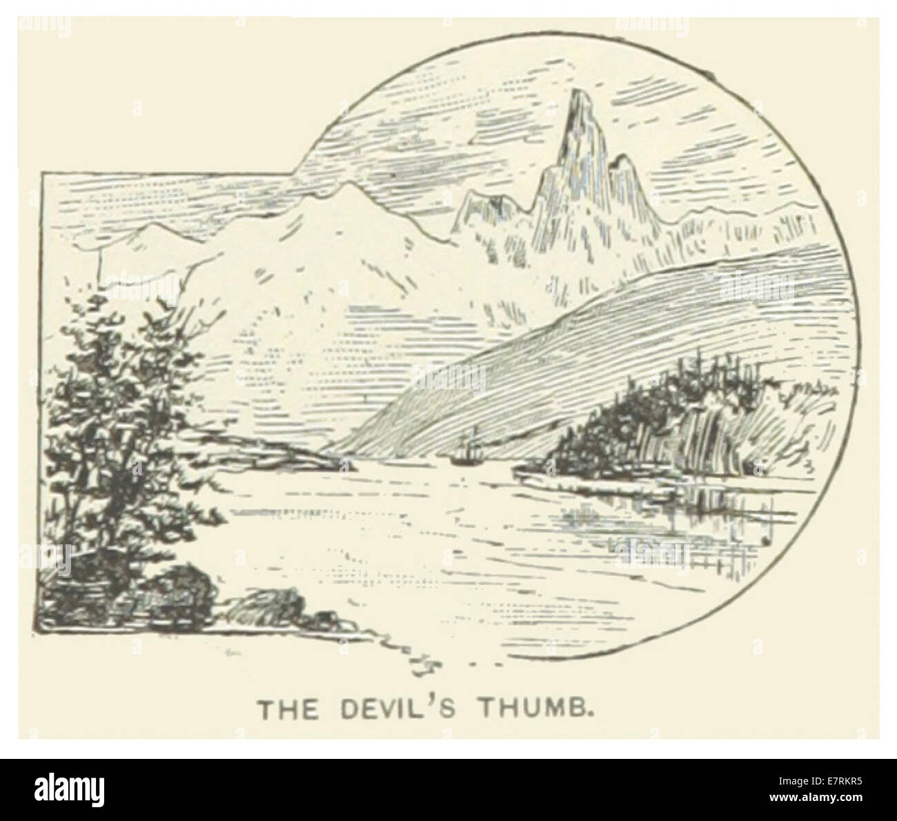 US-AK(1891) p049 des Teufels Daumen Stockfoto