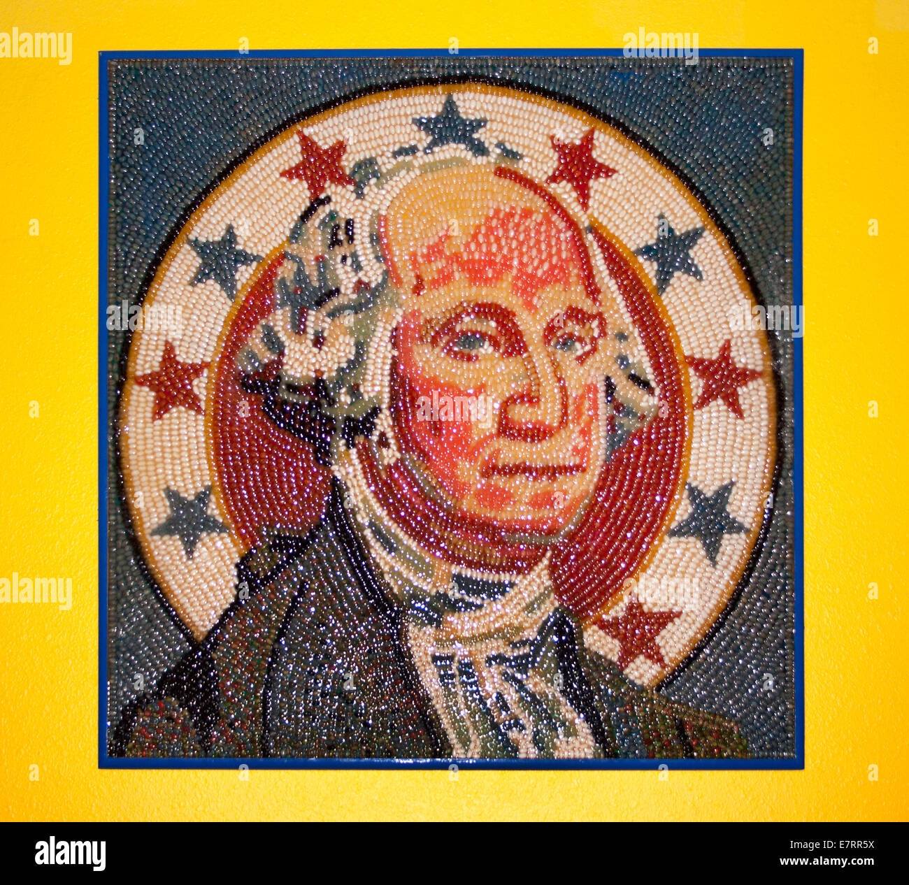 George Washington Porträt im Jelly Belly Factory Museum in Fairfield, KALIFORNIEN, das vollständig aus Jelly Belly Jelly Beans hergestellt wurde. Stockfoto