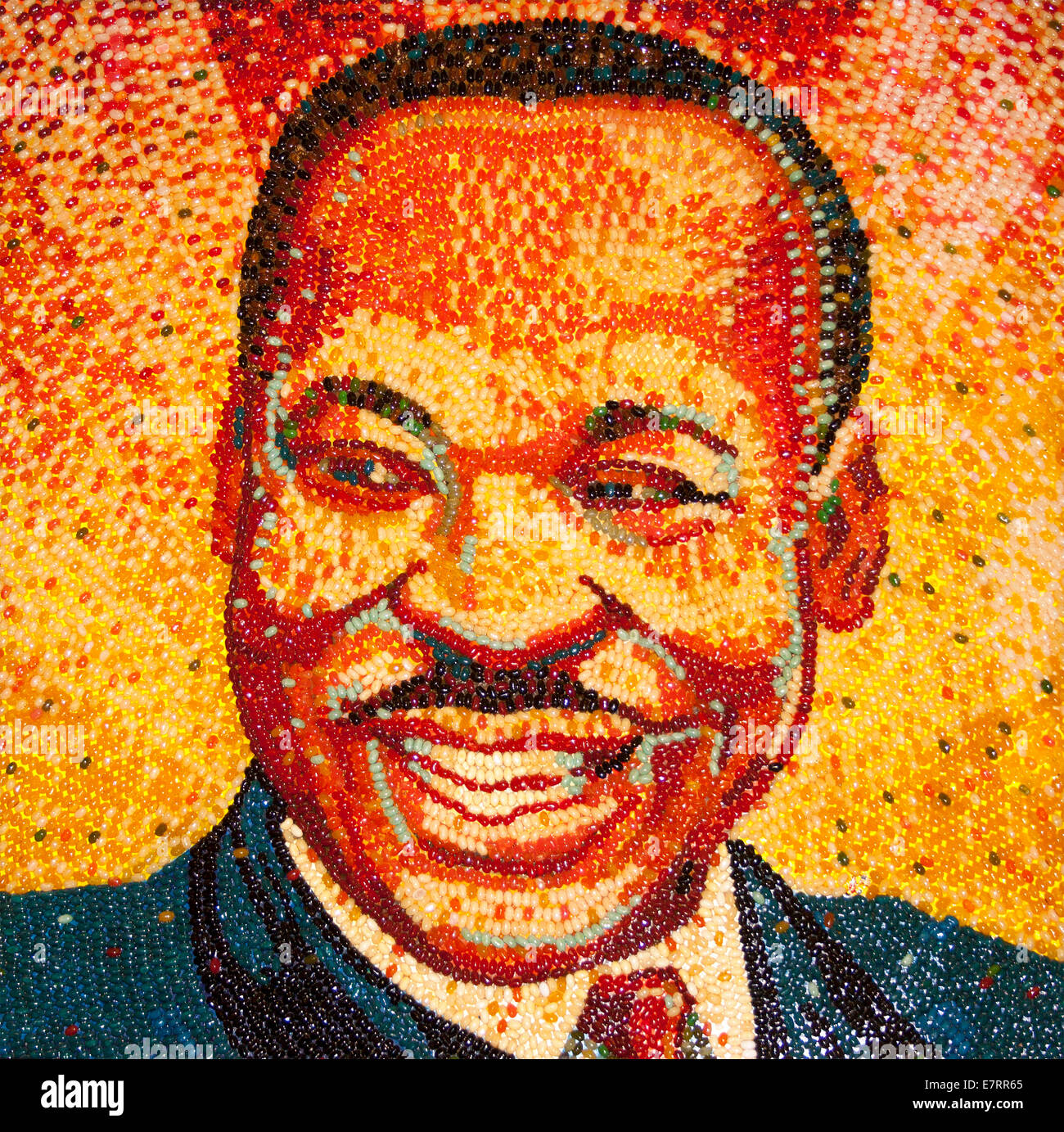 Porträt von Martin Luther King im Jelly Belly Factory Museum in Fairfield, Kalifornien Stockfoto