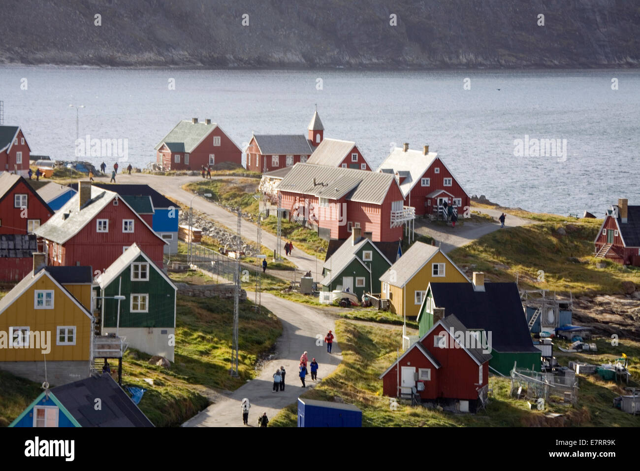 Upernavik (ca. 1500 Einwohner) ist die größte Stadt nördlich von Ilulissat auf Grönland Remote- und zerklüftete Nordwestküste, Arktis Stockfoto