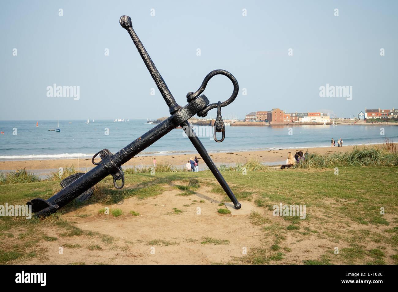 Alte große Anker direkt am Meer, North Berwick, East Lothian, Scotland Stockfoto