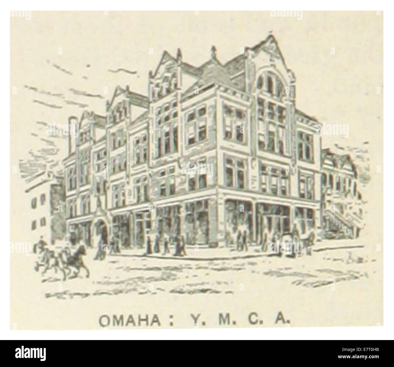 US-ne(1891) p526 OMAHA, Aufbau von Y.M.C.A. Stockfoto