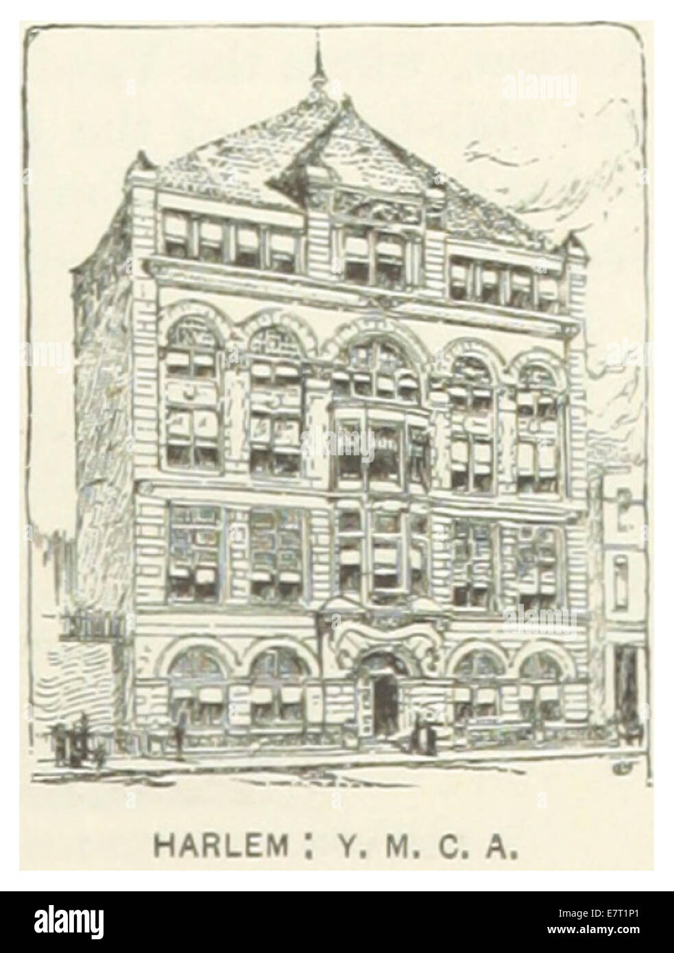 US-NY(1891) p603 NYC, Y.M.C.A in HARLEM Stockfoto