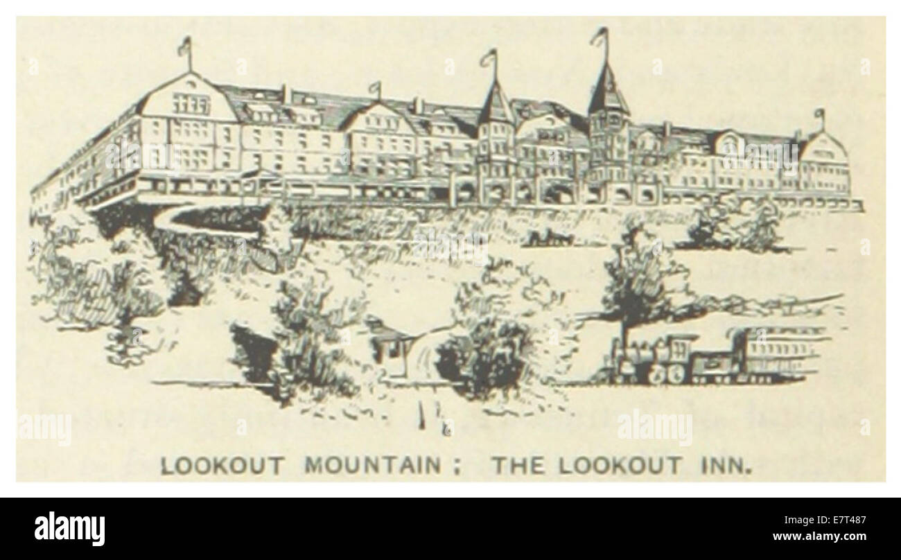 Diese Abbildung aus dem Jahr 1891 zeigt das Lockout Inn in Tennessee, ein historisches Etablissement im Kontext der lokalen Gastfreundschaft und des Handels während des späten 19. Jahrhunderts. Stockfoto