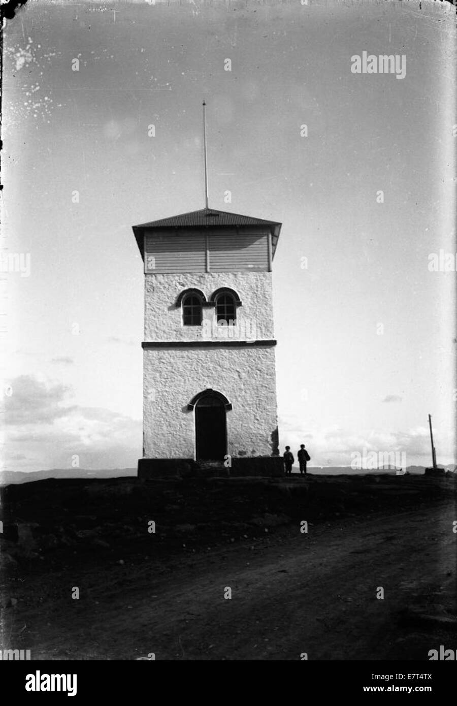 Skólavarðan Á Skólavörðuholti / Skólavarðan Denkmal auf Skólavörðuholt, 1910-1920 Stockfoto