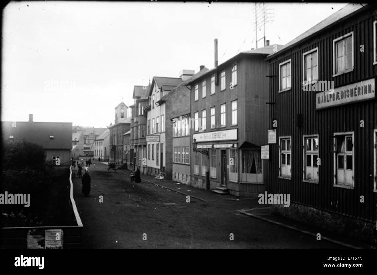Götumynd Kirkjustræti 2-16, um 1910 Stockfoto