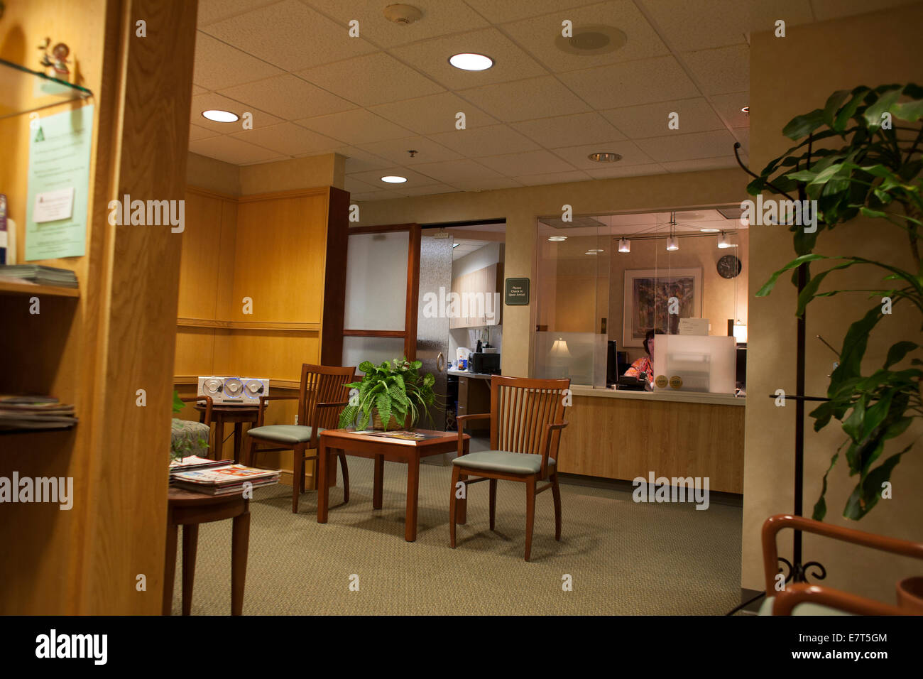 Frauen Wartezimmer in einem Krankenhaus für Frauen Radiologie. Stockfoto