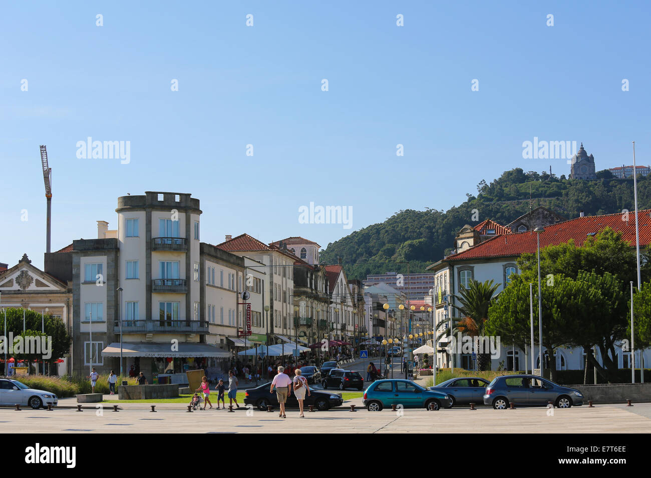 VIANA DO CASTELO, PORTUGAL - 4. August 2014: Zentrum von Viana do Castelo, Region Minho, Portugal. Stockfoto