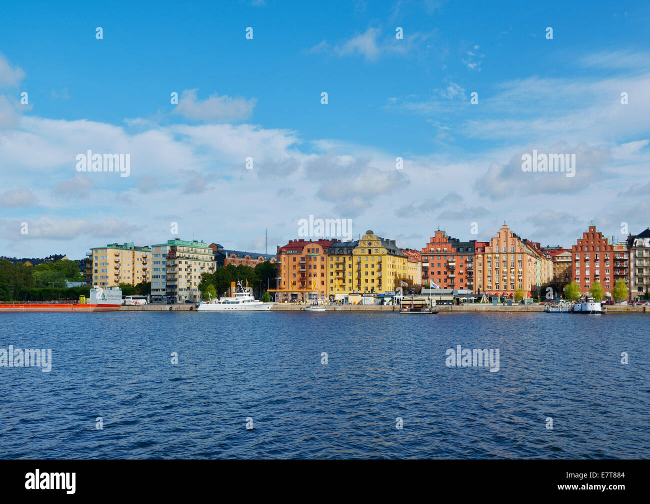 Wohnblocks auf Riddarfjarden Bucht, Stockholm, Schweden-140810 61876 Stockfoto