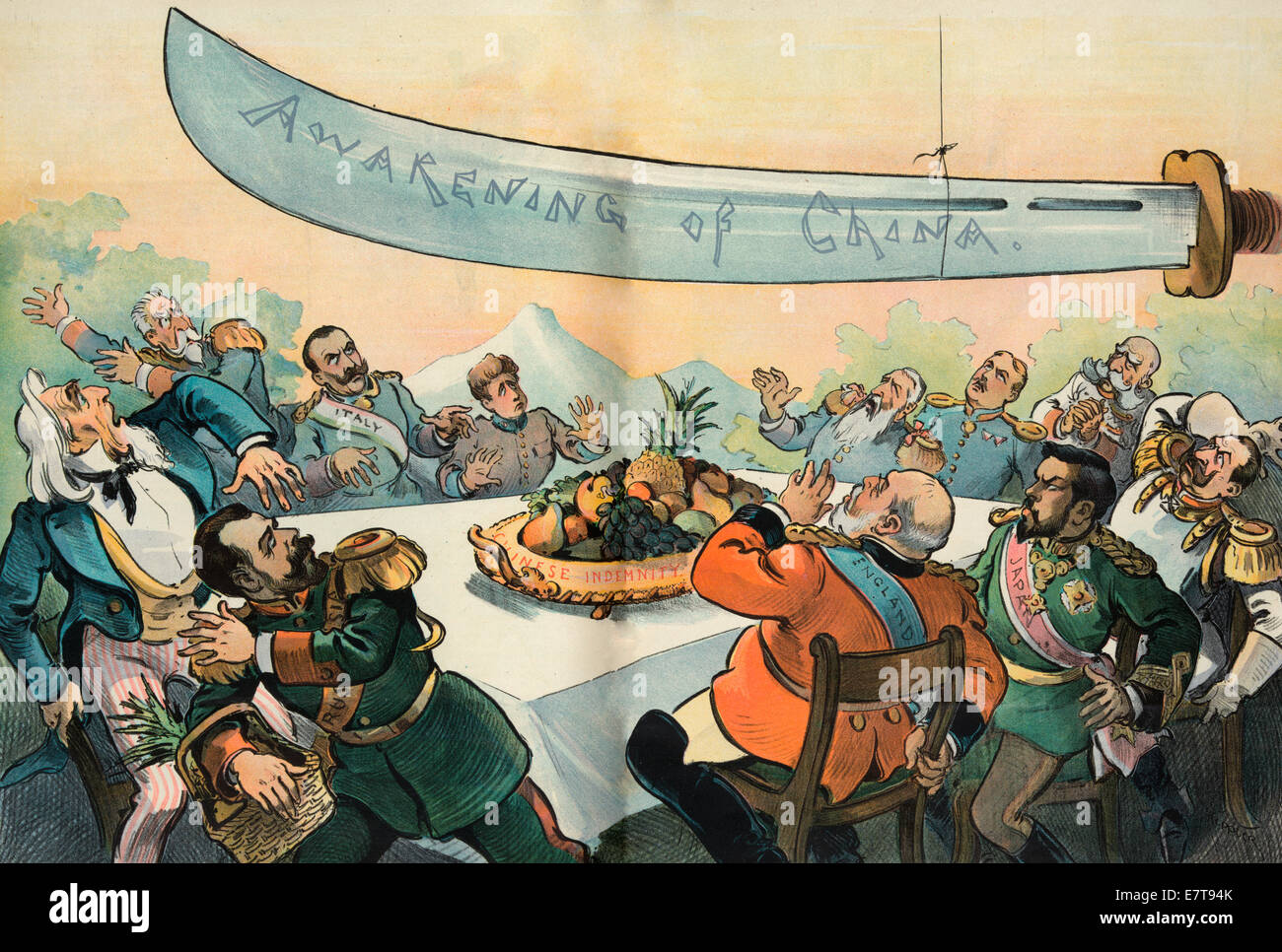 Eine beunruhigende Möglichkeit in der Ost - The Awakening of China - politische Karikatur, 1901 Stockfoto